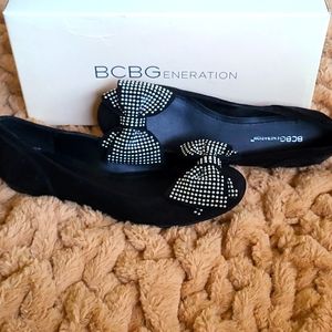 BCBGeneration Black Suede Flats